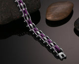 3 Colors Personality Biker Chain Bracelets Stainless Steel Mix Color Combination - Slim Wallet Company