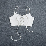 Skater Chic Spaghetti Strap Lace Up Crop Tank - Slim Wallet Company