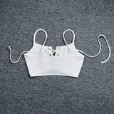 Skater Chic Spaghetti Strap Lace Up Crop Tank - Slim Wallet Company
