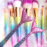 Unicorn Mermaid Makeup Brushes - 10 piece set - Slim Wallet Company