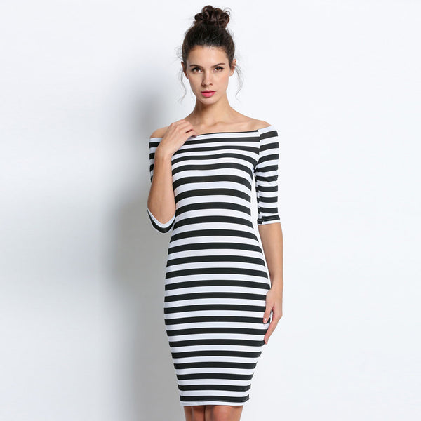 Bodycon Dress - Striped - Slim Wallet Company
