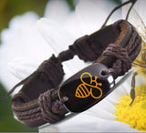 Bee Leather Bracelet - Slim Wallet Company