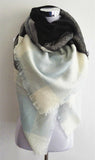 Tartan Scarf Desigual Plaid Scarf New Designer Unisex Acrylic Basic Shawls Women's Scarves - Slim Wallet Company