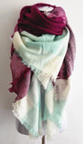 Tartan Scarf Desigual Plaid Scarf New Designer Unisex Acrylic Basic Shawls Women's Scarves - Slim Wallet Company