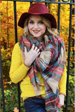 Tartan Scarf Desigual Plaid Scarf New Designer Unisex Acrylic Basic Shawls Women's Scarves - Slim Wallet Company