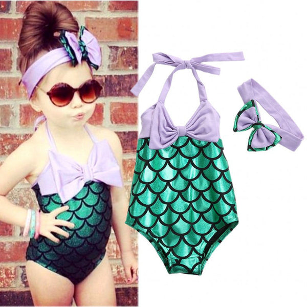 Kids Girls One piece Swimwear Summer Mermaid Swimwear Bikini Set Swimsuit Bathing suit Swimming Fancy Costume - Slim Wallet Company