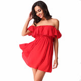 Red Frills Summer Dress - Slim Wallet Company