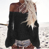 Beach Lace Long Sleeve Blouse - Slim Wallet Company