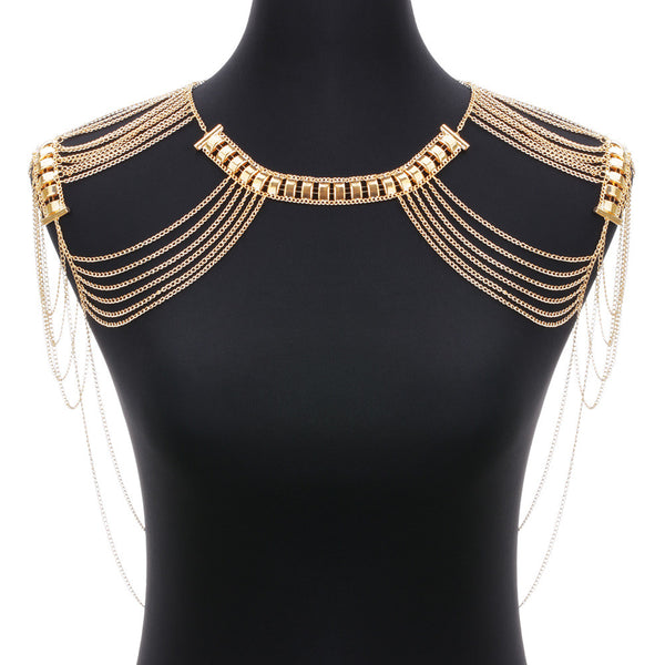 Classic Style Jewelry Statement Necklace Body Chain Shoulder Chain 2016 Fashion Alloy Multilayer Tssel Necklace For Women body jewelry - Slim Wallet Company