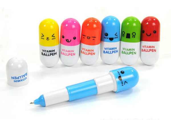 LM353 Cute Kawaii Capsule Creative Pills Ball Ballpoint Pens Ballpen For School Writing Supplies Stationery - Slim Wallet Company