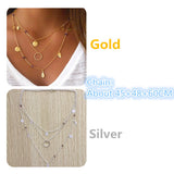 2016 new hot silver fashion chain beads metal discs  jewelry  pendants multi layer necklace gold necklaces for women - Slim Wallet Company