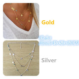 2016 new hot silver fashion chain beads metal discs  jewelry  pendants multi layer necklace gold necklaces for women - Slim Wallet Company