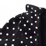 Polka Dot Ruffle Blouse - Slim Wallet Company