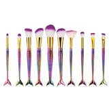 Unicorn Mermaid Makeup Brushes - 10 piece set - Slim Wallet Company