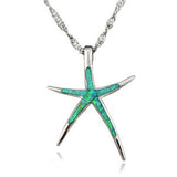 Free The Chain Cute Blue Green White Brown Pink  Fire Opal Star Pendant Women Necklace Pendant Starfish Pendant  1 1/4'' - Slim Wallet Company