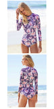 Floral Printed One-Piece Swimsuit - Slim Wallet Company