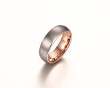 Rose Gold Plated Tungsten Carbide Dome Brushed Ring - Slim Wallet Company
