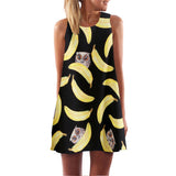 European Style Chiffon Dress Summer Casual Loose O-Neck Sleeveless Print Beach Dresses Plus Size Women Clothing WAIBO BEAR - Slim Wallet Company