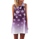 European Style Chiffon Dress Summer Casual Loose O-Neck Sleeveless Print Beach Dresses Plus Size Women Clothing WAIBO BEAR - Slim Wallet Company