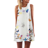 European Style Chiffon Dress Summer Casual Loose O-Neck Sleeveless Print Beach Dresses Plus Size Women Clothing WAIBO BEAR - Slim Wallet Company