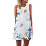 European Style Chiffon Dress Summer Casual Loose O-Neck Sleeveless Print Beach Dresses Plus Size Women Clothing WAIBO BEAR - Slim Wallet Company
