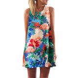 European Style Chiffon Dress Summer Casual Loose O-Neck Sleeveless Print Beach Dresses Plus Size Women Clothing WAIBO BEAR - Slim Wallet Company
