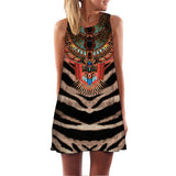 European Style Chiffon Dress Summer Casual Loose O-Neck Sleeveless Print Beach Dresses Plus Size Women Clothing WAIBO BEAR - Slim Wallet Company