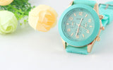 Casual Watch Geneva Unisex Quartz watch 14color men women Analog wristwatches Sports Watches Rose Gold Silicone watches Dropship - Slim Wallet Company
