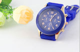 Casual Watch Geneva Unisex Quartz watch 14color men women Analog wristwatches Sports Watches Rose Gold Silicone watches Dropship - Slim Wallet Company