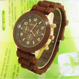 Casual Watch Geneva Unisex Quartz watch 14color men women Analog wristwatches Sports Watches Rose Gold Silicone watches Dropship - Slim Wallet Company