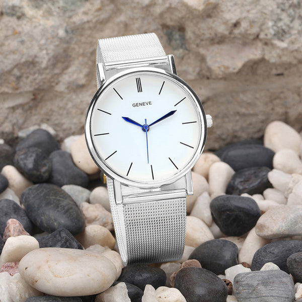 2016 New Famous Brand Silver Casual Geneva Quartz Watch Women Mesh Stainless Steel Dress Women Watches Relogio Feminino Clock - Slim Wallet Company