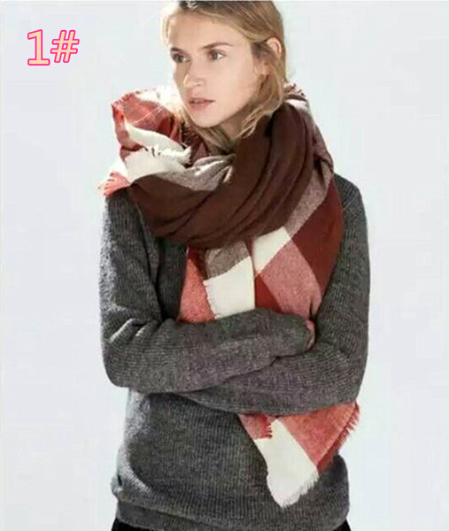 Tartan Scarf women desigual Plaid Scarf cuadros New Designer Unisex Acrylic Basic Shawls warm bufandas - Slim Wallet Company