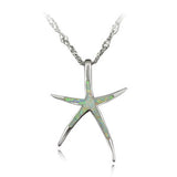 Free The Chain Cute Blue Green White Brown Pink  Fire Opal Star Pendant Women Necklace Pendant Starfish Pendant  1 1/4'' - Slim Wallet Company