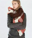 Tartan Scarf Desigual Plaid Scarf New Designer Unisex Acrylic Basic Shawls Women's Scarves - Slim Wallet Company