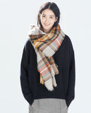 Tartan Scarf Desigual Plaid Scarf New Designer Unisex Acrylic Basic Shawls Women's Scarves - Slim Wallet Company