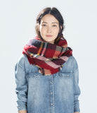 Tartan Scarf Desigual Plaid Scarf New Designer Unisex Acrylic Basic Shawls Women's Scarves - Slim Wallet Company