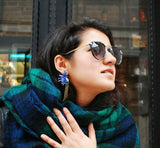 Tartan Scarf Desigual Plaid Scarf New Designer Unisex Acrylic Basic Shawls Women's Scarves - Slim Wallet Company