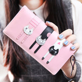 2016 New Fashion Envelope Women Wallet Cat Cartoon Wallet Long Creative Female Card Holder  PU wallet coin purses Girls - Slim Wallet Company