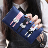 2016 New Fashion Envelope Women Wallet Cat Cartoon Wallet Long Creative Female Card Holder  PU wallet coin purses Girls - Slim Wallet Company