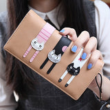 2016 New Fashion Envelope Women Wallet Cat Cartoon Wallet Long Creative Female Card Holder  PU wallet coin purses Girls - Slim Wallet Company