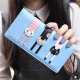 2016 New Fashion Envelope Women Wallet Cat Cartoon Wallet Long Creative Female Card Holder  PU wallet coin purses Girls - Slim Wallet Company