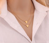 2016 New Arrival Fashion Gold Plated 3 Layer Chain Necklace Hollow Out Triangle Long Pendant Necklaces Jewelry Free shipping - Slim Wallet Company