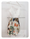 Lace Floral Striped Playsuit - Slim Wallet Company