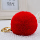2016 new 10 color trinket Keychain pompons keychains fur Keychain fluffy key chains for cars keyrings trinkets pom pom keychain - Slim Wallet Company
