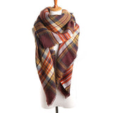 Soft Cashmere Blanket Warm in Winter Fashion Plaid Square Shawls 20 colors Size 140cm X 140cm - Slim Wallet Company