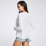 Ruffled Lace Up Summer Blouse - Slim Wallet Company