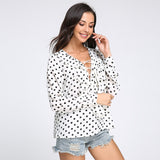 Ruffled Lace Up Summer Blouse - Slim Wallet Company