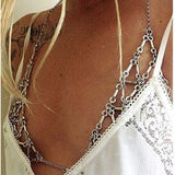 Boho Bikini Top Harness Bra Chain Geometric Triangle Body Chain Jewelry Necklace for Women body jewelry - Slim Wallet Company