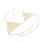 Boho Bikini Top Harness Bra Chain Geometric Triangle Body Chain Jewelry Necklace for Women body jewelry - Slim Wallet Company