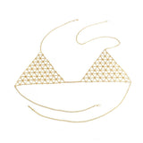 Boho Bikini Top Harness Bra Chain Geometric Triangle Body Chain Jewelry Necklace for Women body jewelry - Slim Wallet Company